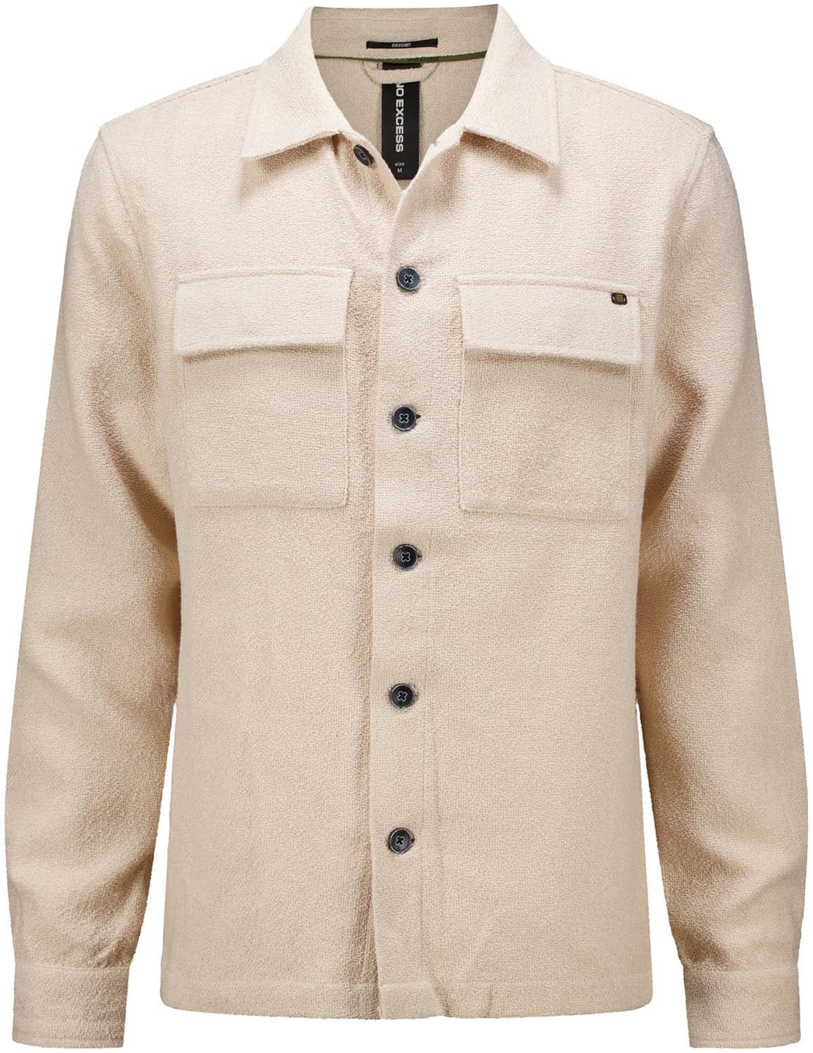 No Excess Overshirt Full Button Grijs