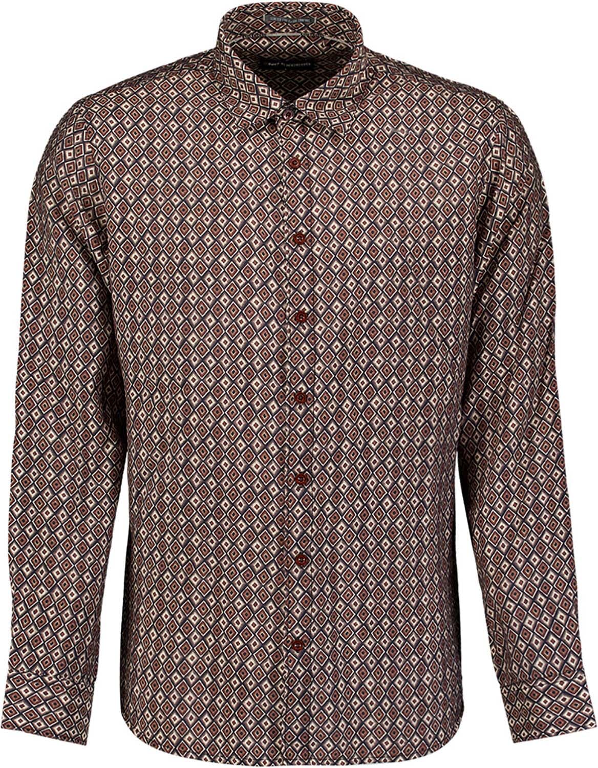 No Excess Overhemd Allover Printed Kaki