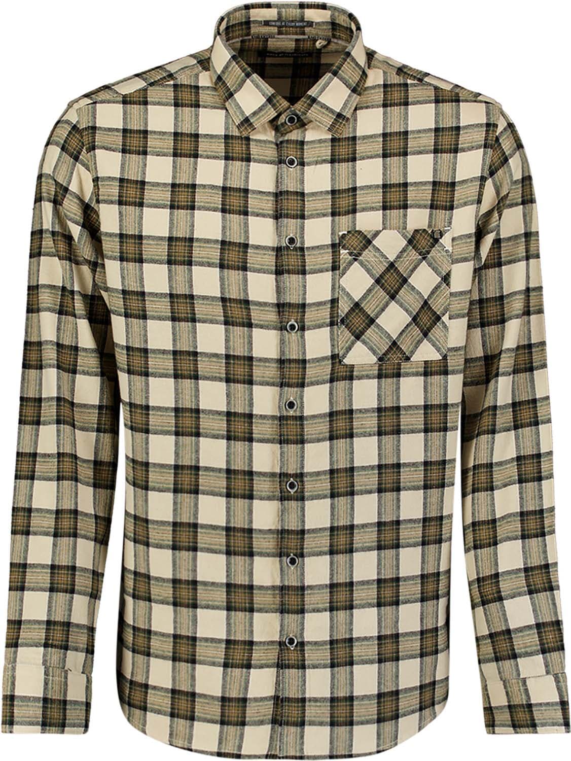 No Excess Overhemd Ruit Yarn Dyed Flannel Grijs