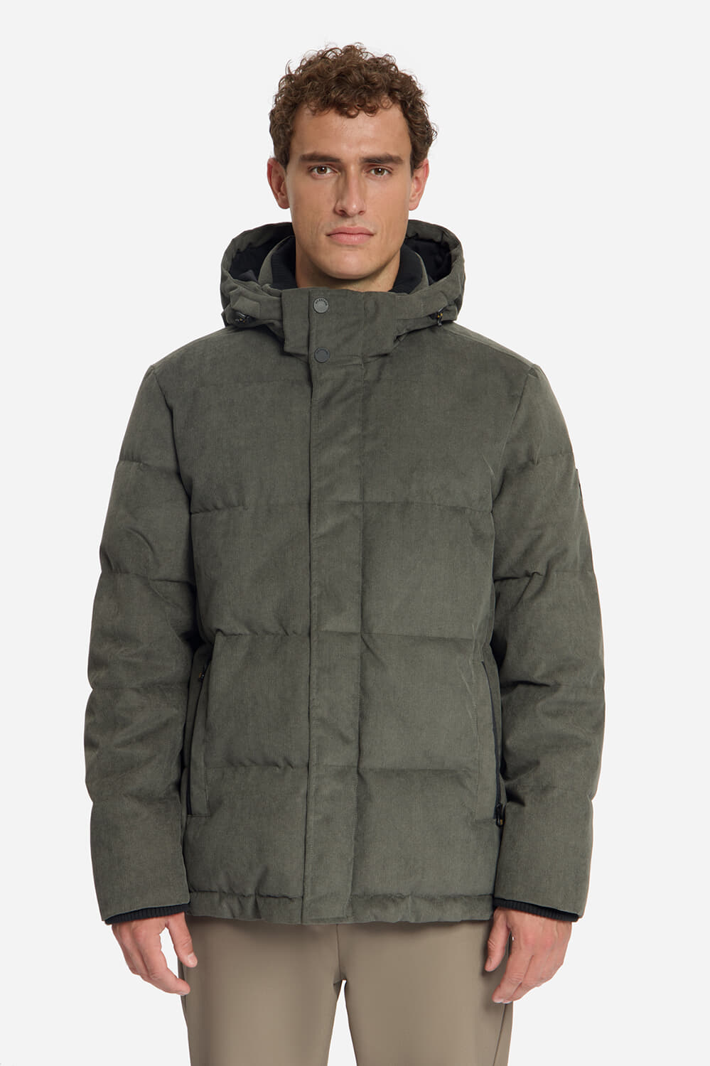No Excess Jack met Cappuchon Medium Lang Corduroy Army