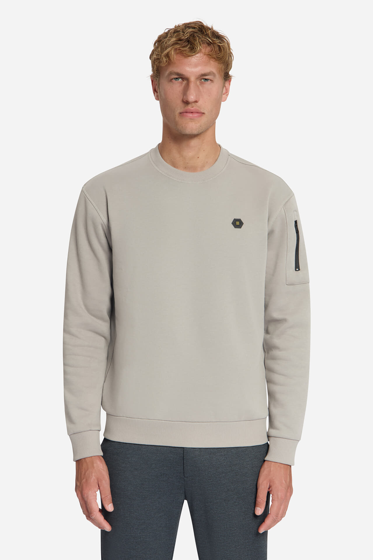 No Excess Sweater Brushed inside Grijs