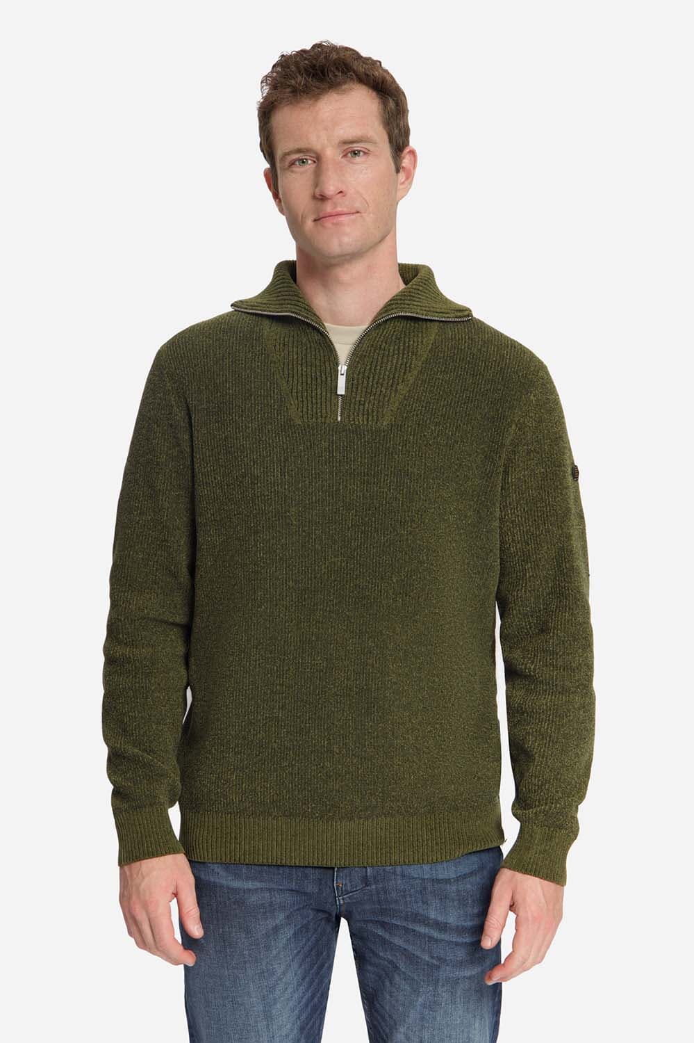 No Excess Trui Half-zip  Army