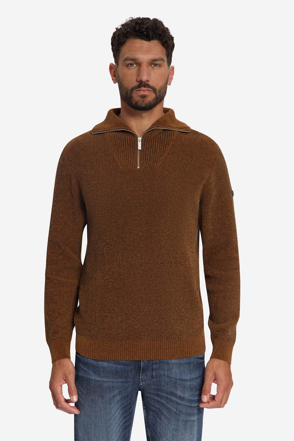 No Excess Trui Half-zip  Beige