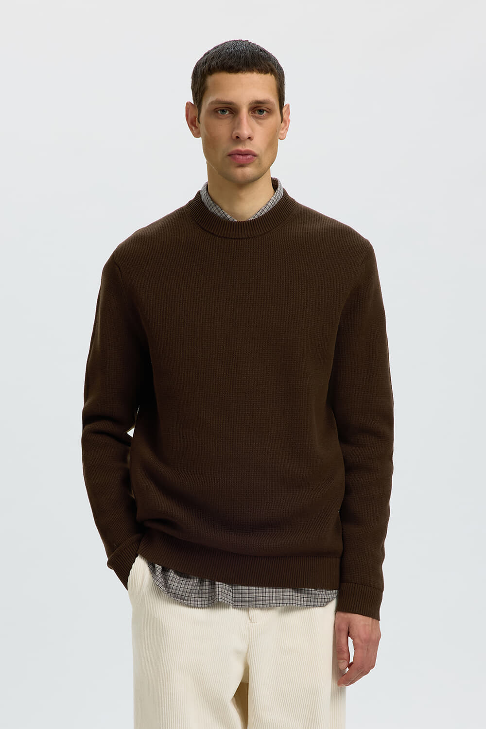 Selected Homme Trui Gebreide  Dane Bruin