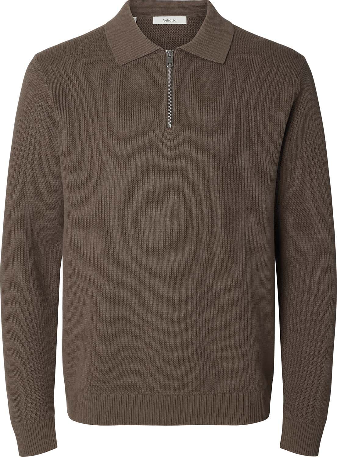 Selected Homme Trui Half-zip Dane Kaki