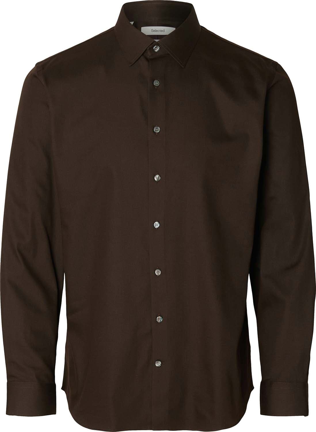 Selected Homme Overhemd Slimfilip Performance Bruin