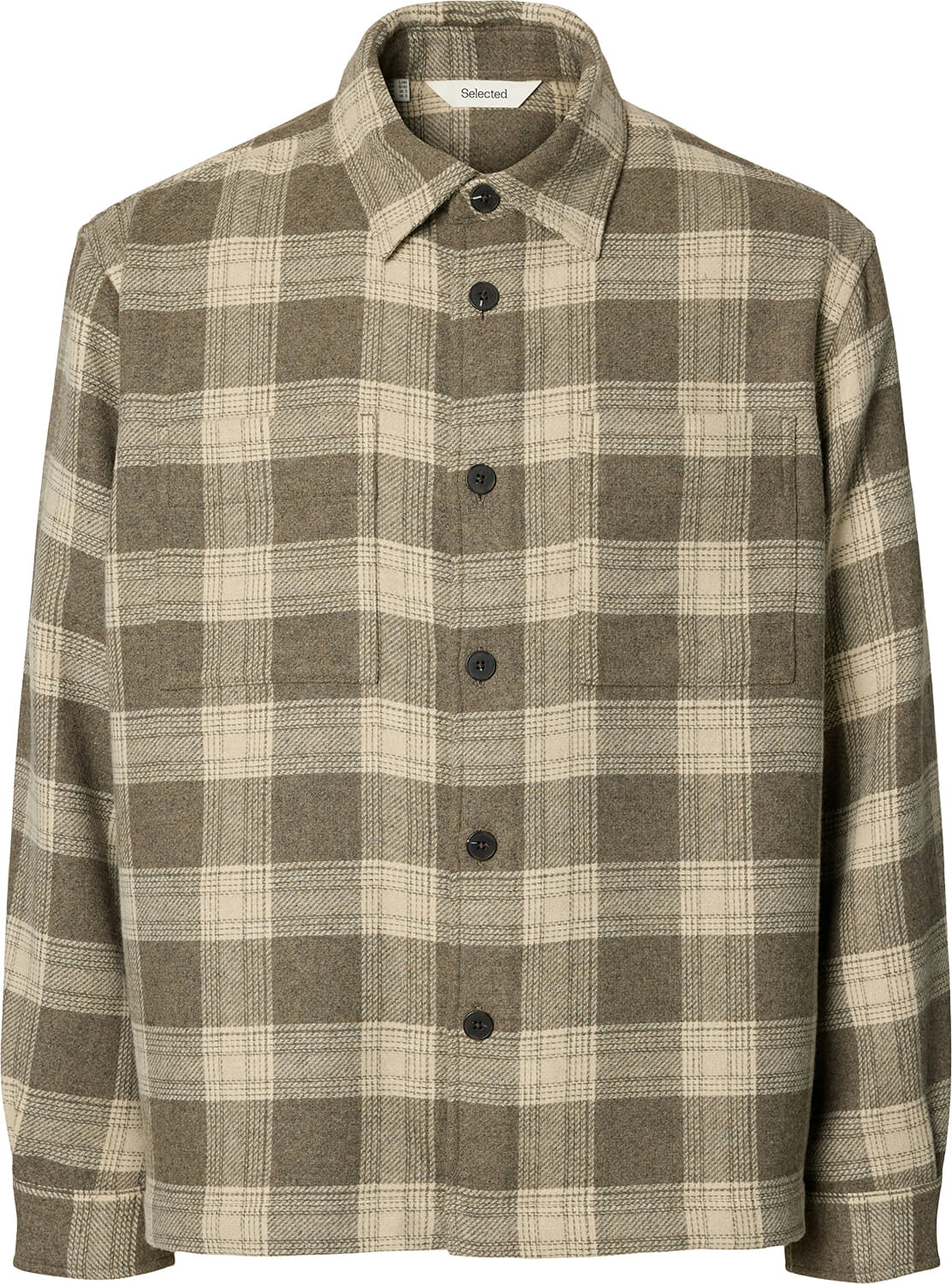 Selected Homme Overshirt Ole Pablo Wol Blend Beige