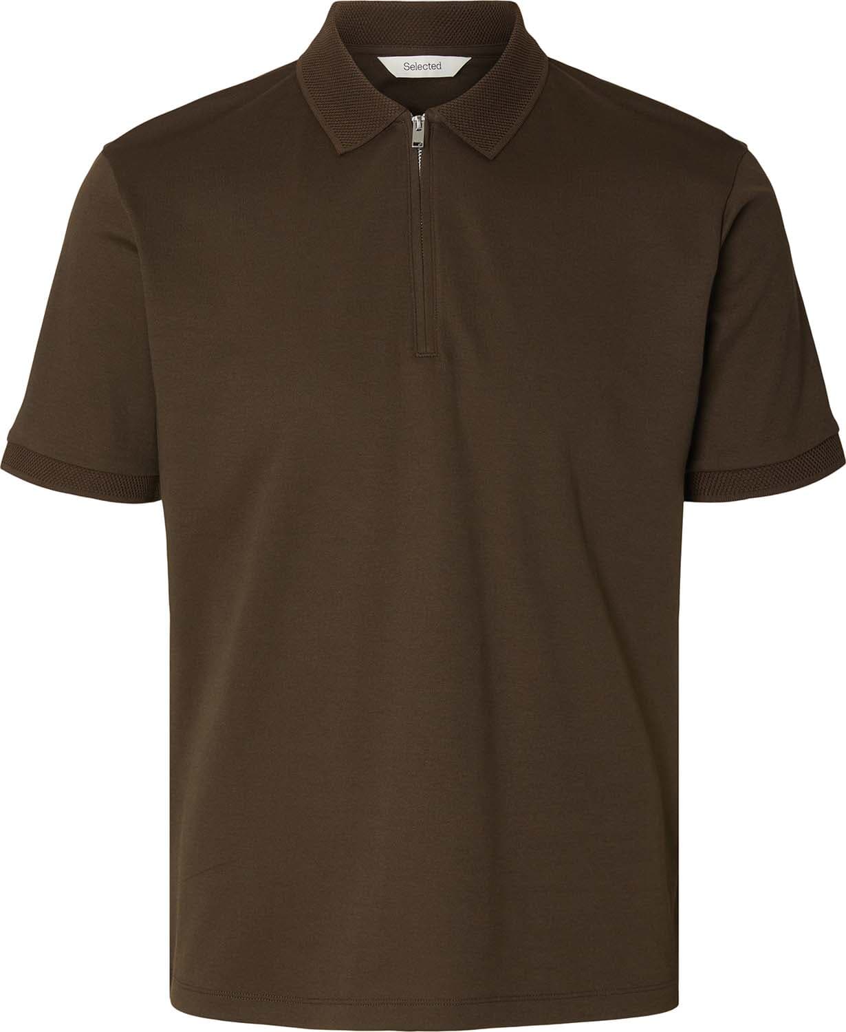 Selected Homme Polo Fave Zip Bruin