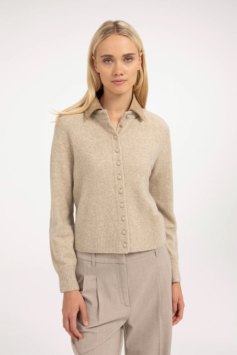 Yaya Vest Met Afneembare Kraag Beige