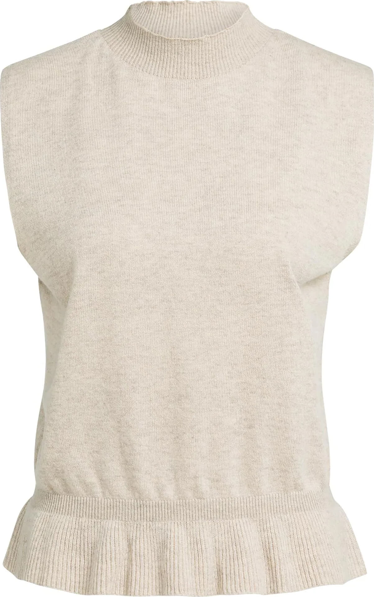 Yaya Mouwloze gebreide trui met ruc Beige