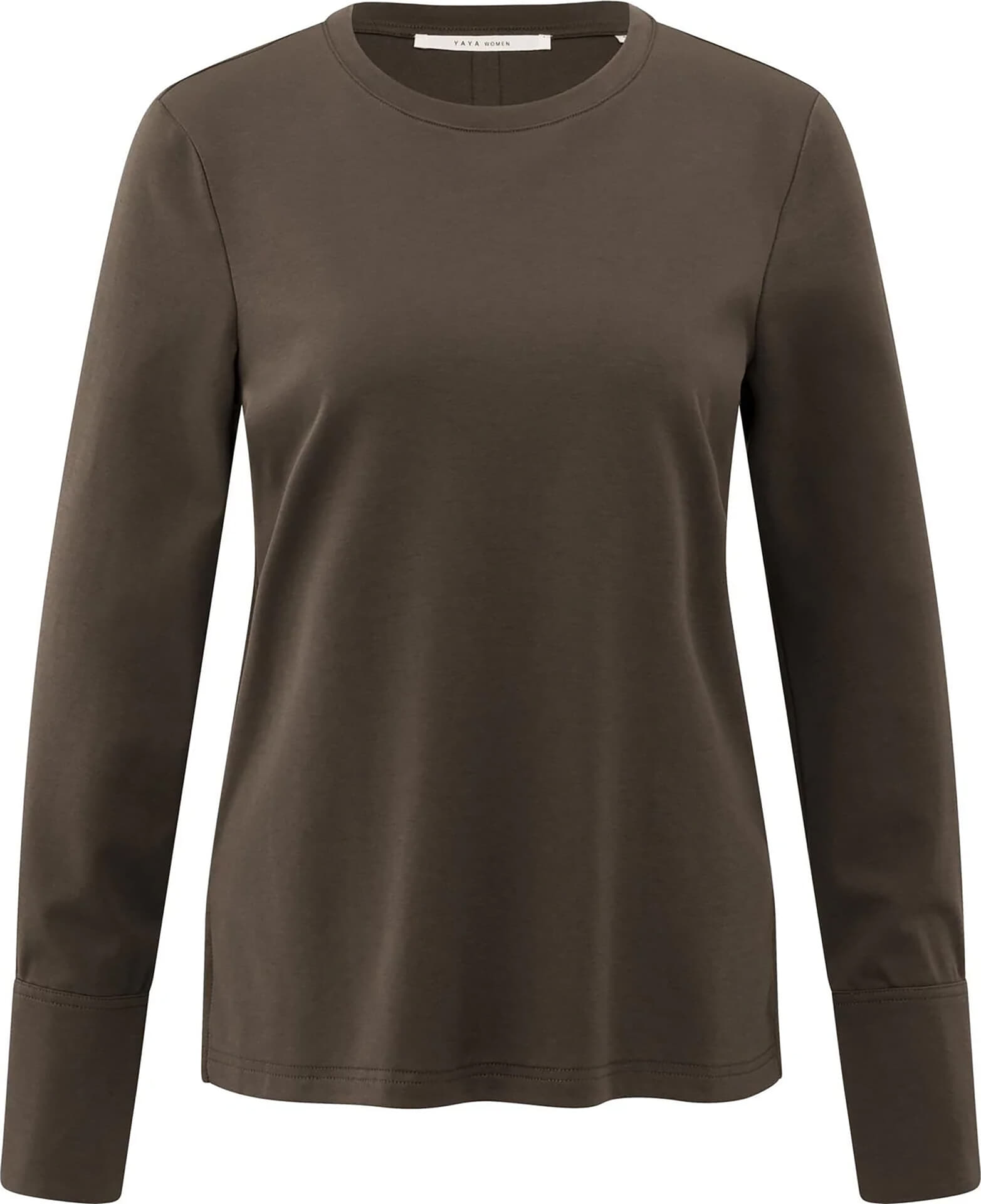 Yaya Top met lange mouwen Jersey Bruin