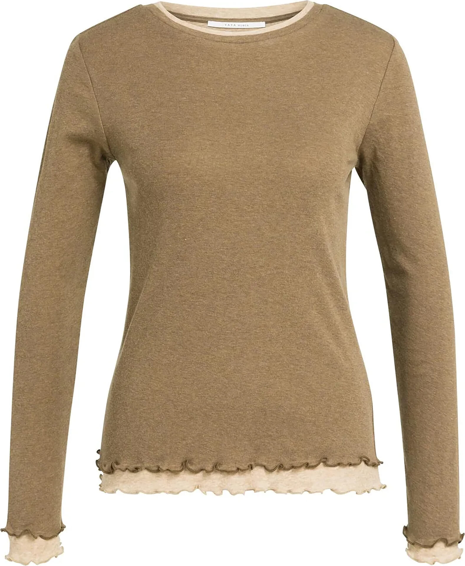 Yaya Top met lange mouwen  Bruin