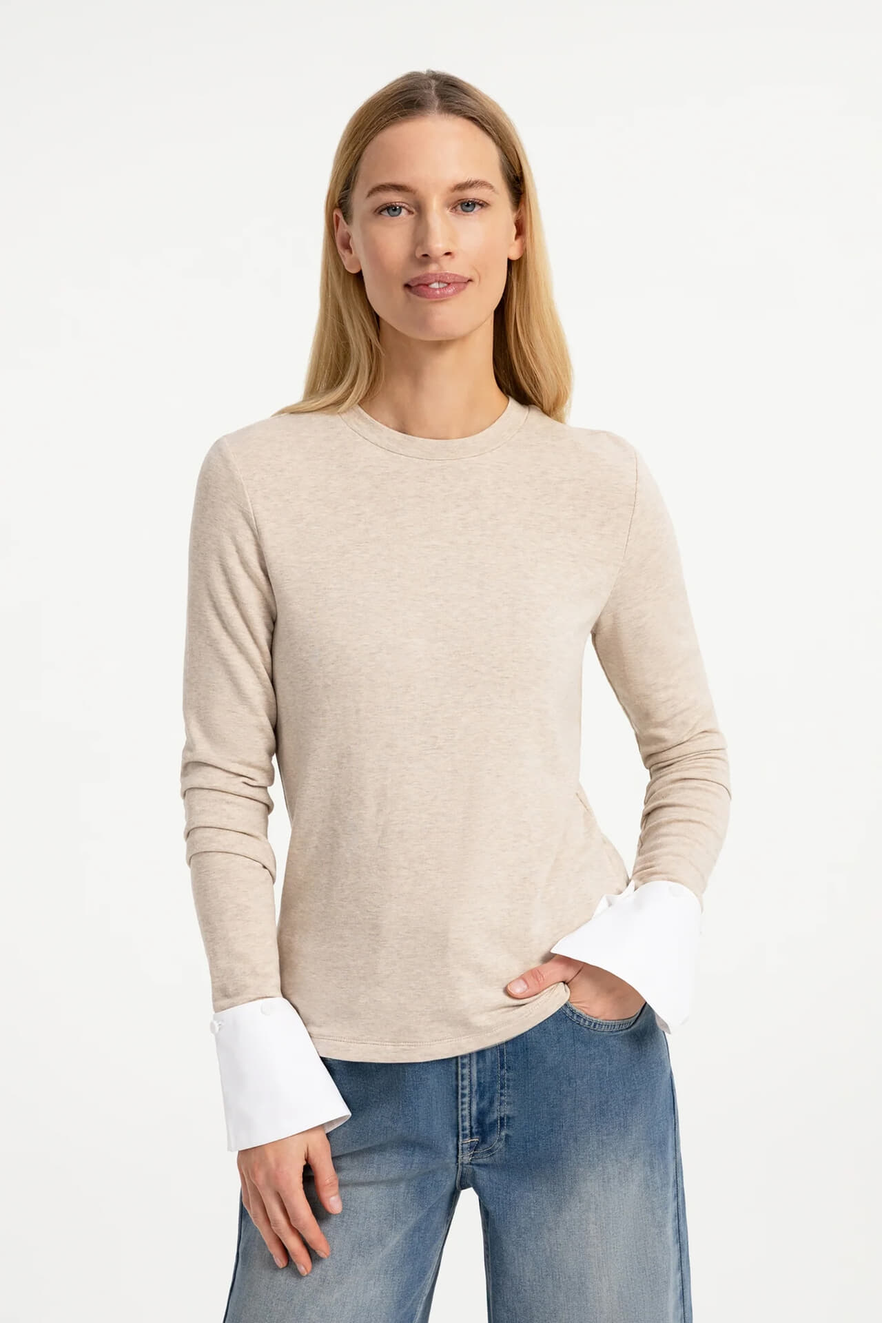 Yaya Top Jersey Camel