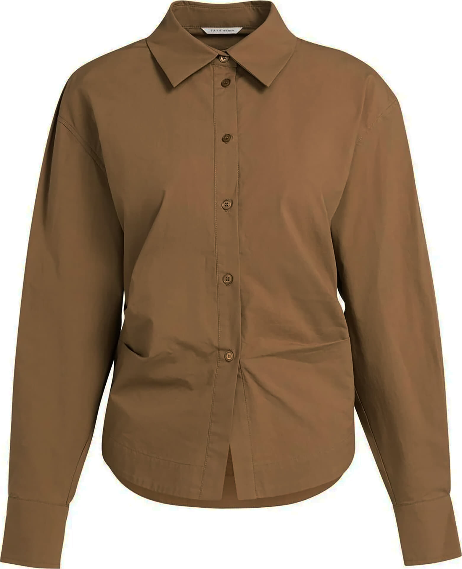 Yaya Blouse met tailleaccent  Chocolade Bruin