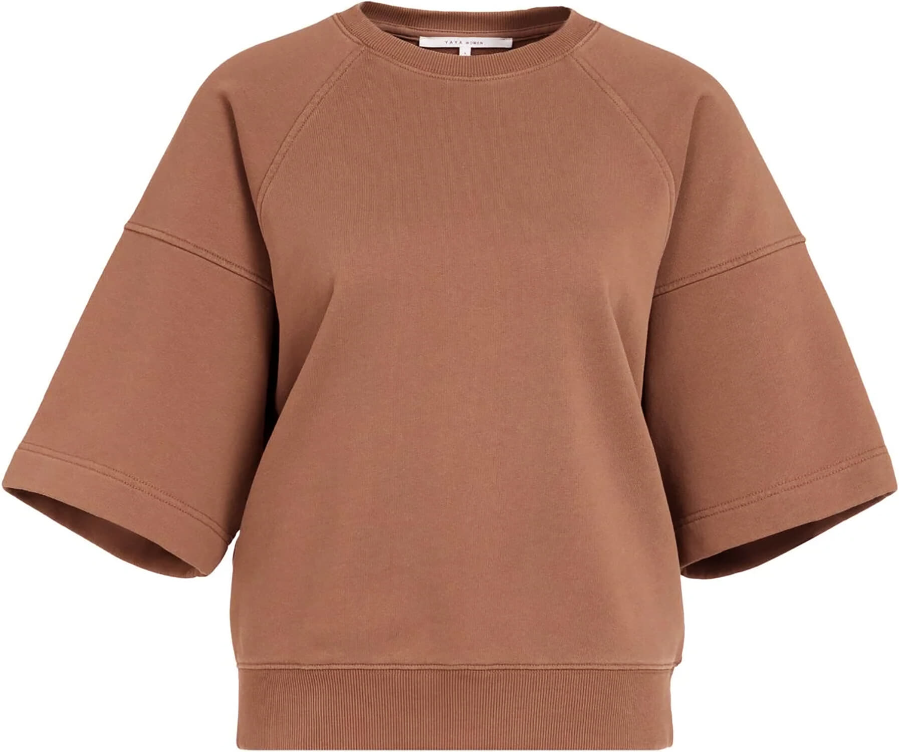 Yaya Gewassen sweatshirt met korte Bruin