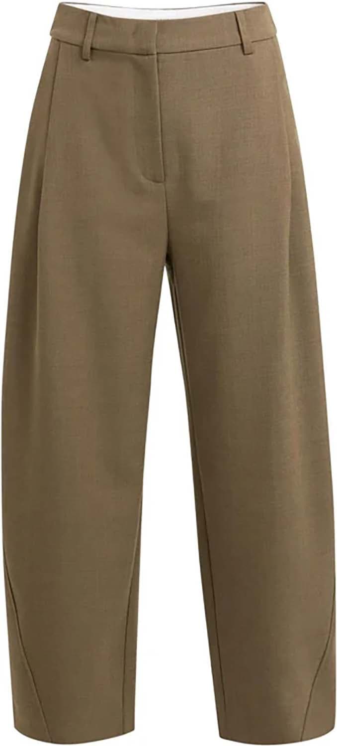 Yaya Geweven broek met rechte pijpe Bruin