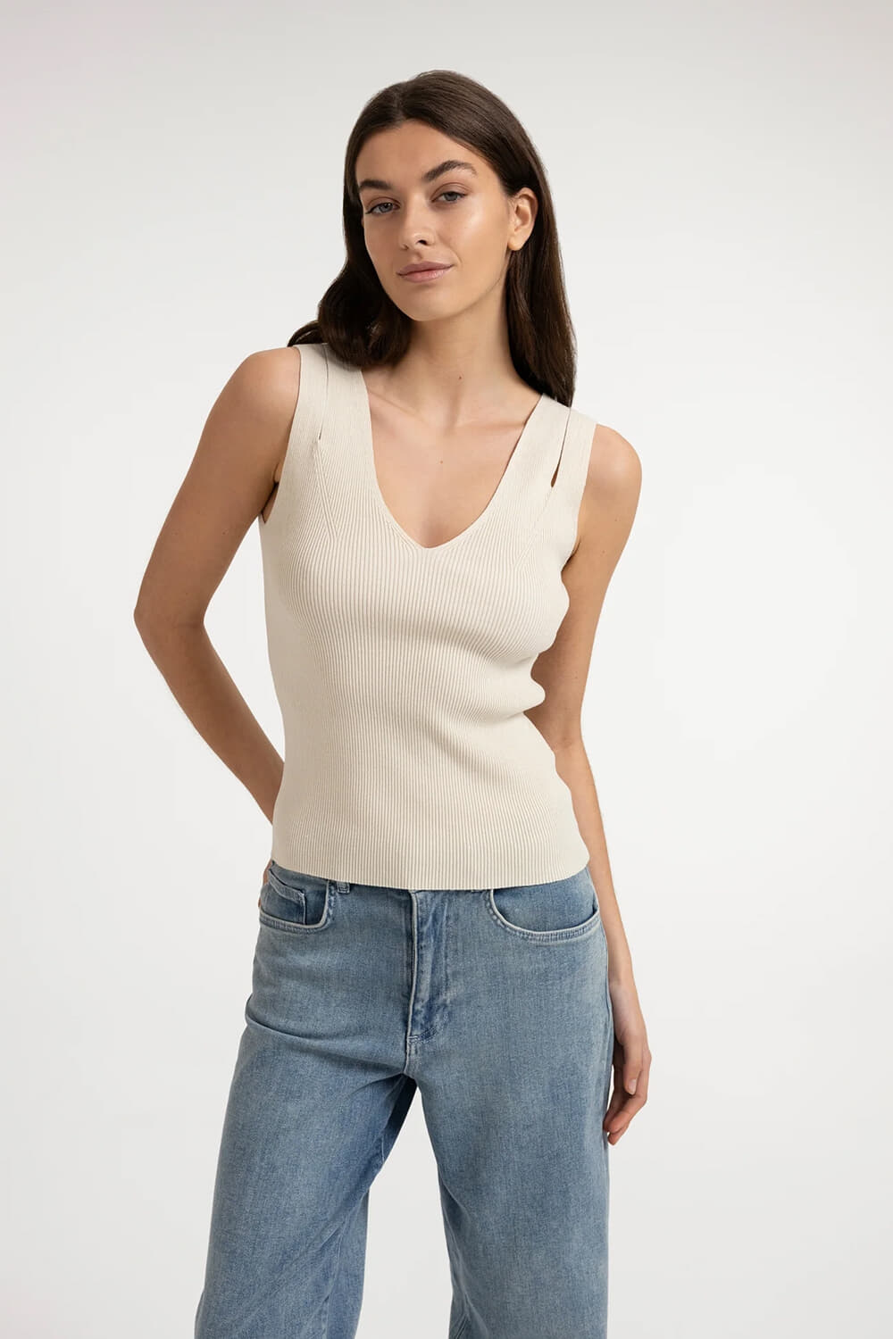 Yaya Top  Beige
