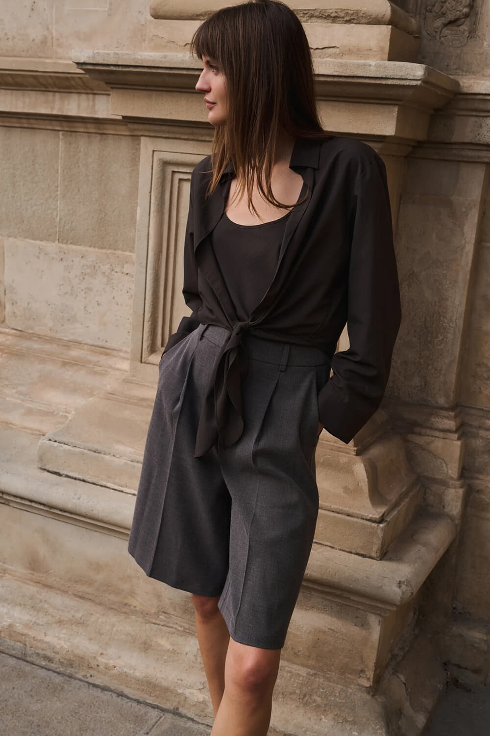 Yaya Blouse  Donker Bruin