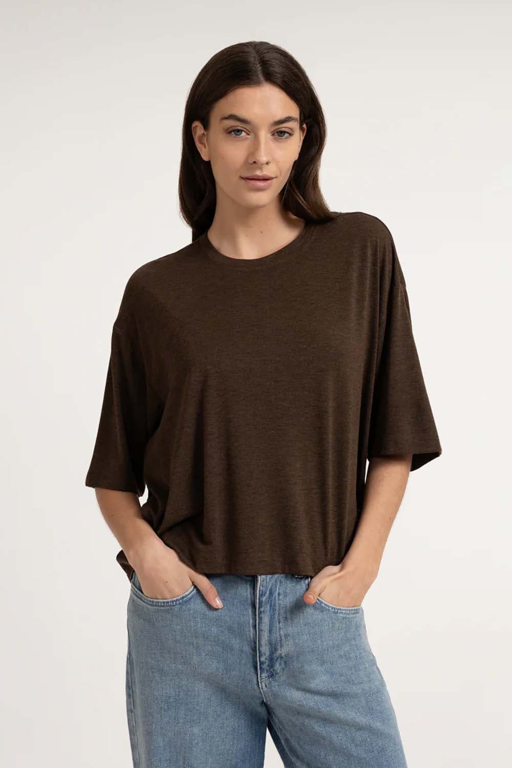 Yaya Top Jersey Oversized Bruin