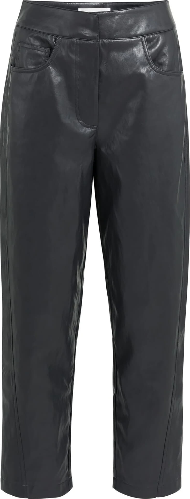 Yaya Kunstleren broek met wortelmod Zwart