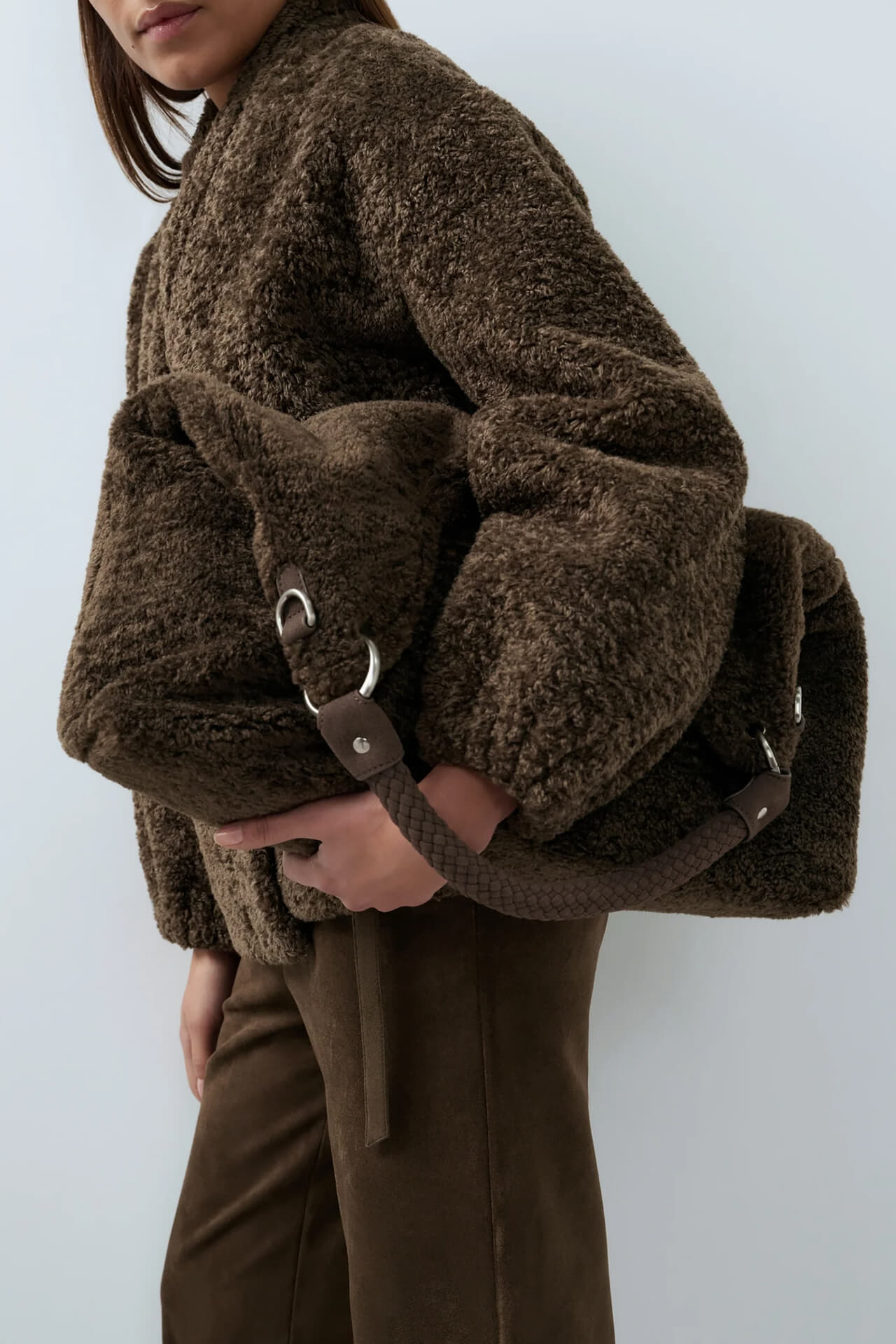 Yaya Omkeerbare tas van nylon en im Bruin