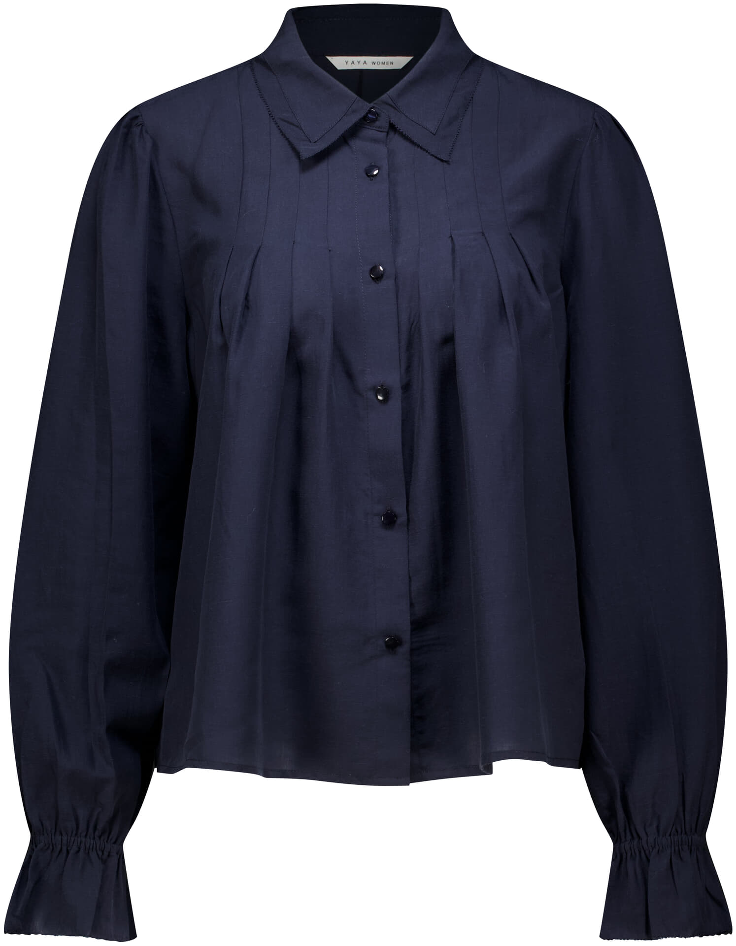 Yaya Blouse Doorzichtig Geplooid Zwart