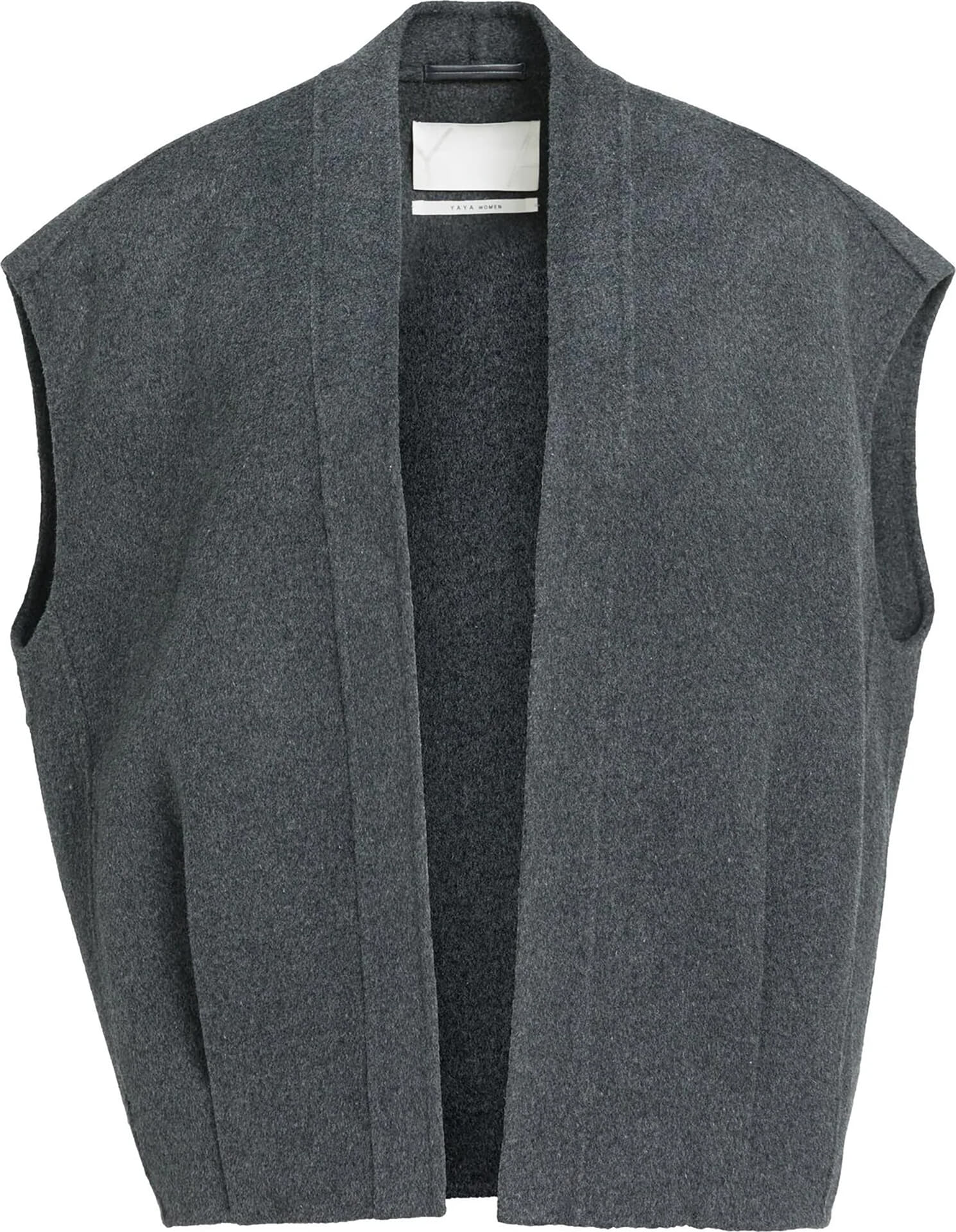 Oversized bodywarmer van wolmix Donker Grijs