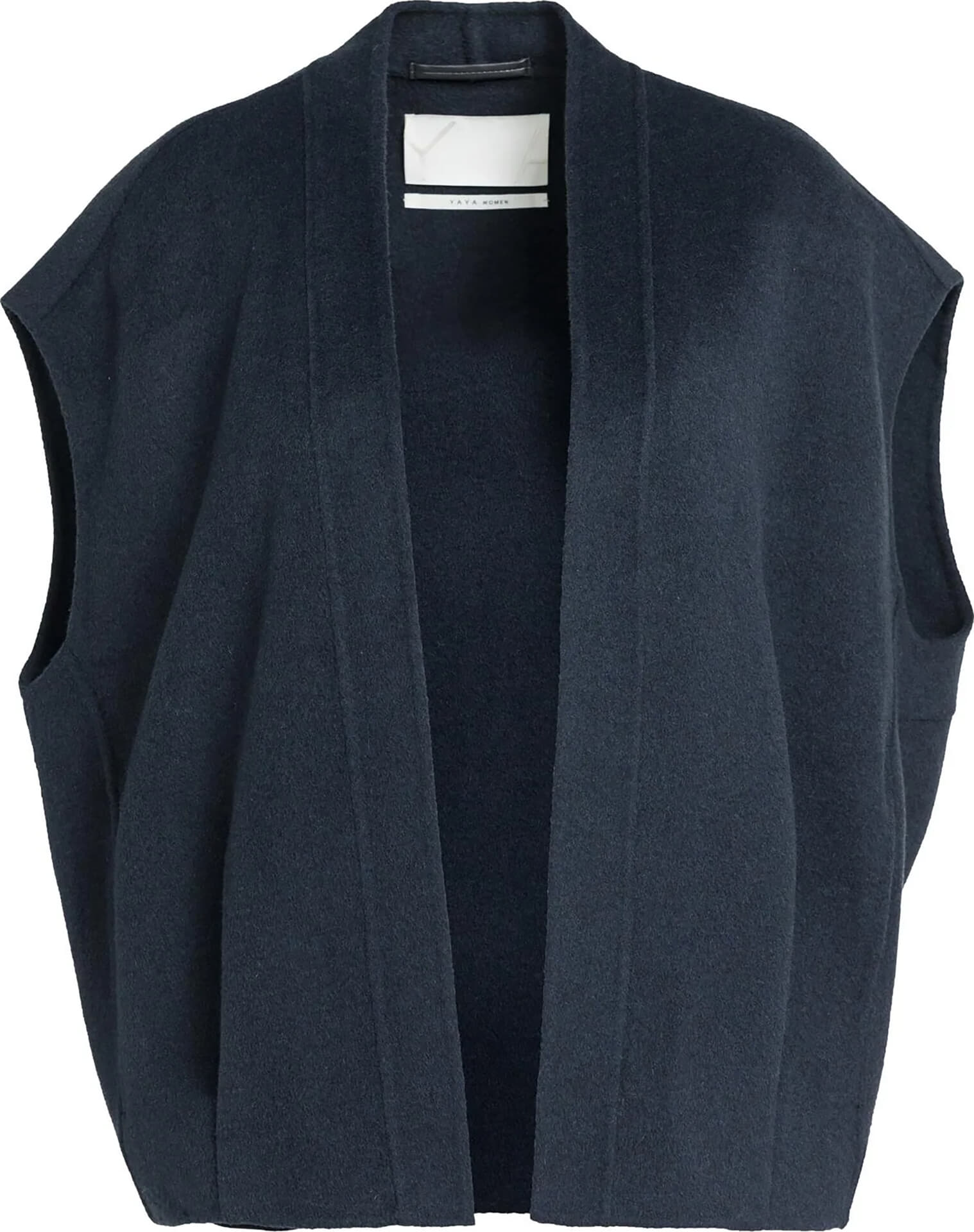 Yaya Oversized bodywarmer van wolmix Zwart