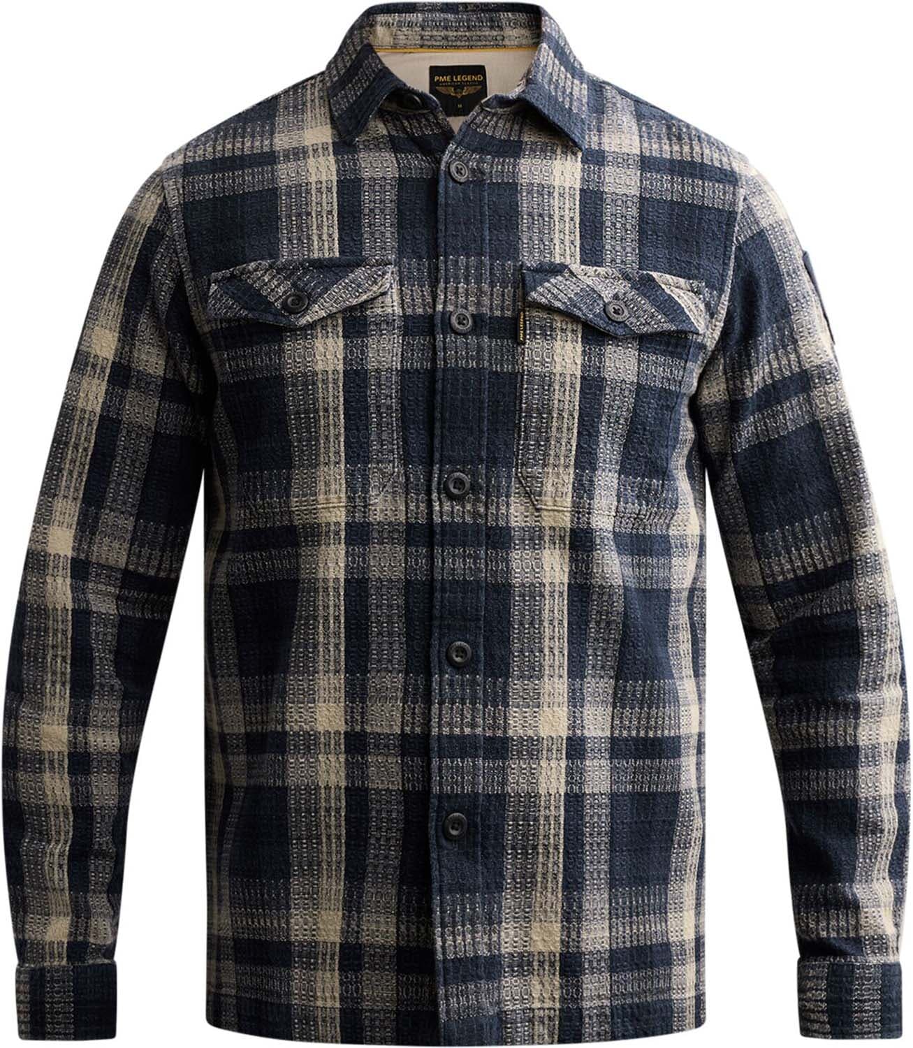 Pme Legend Overhemd Yarn Dyed Check Navy
