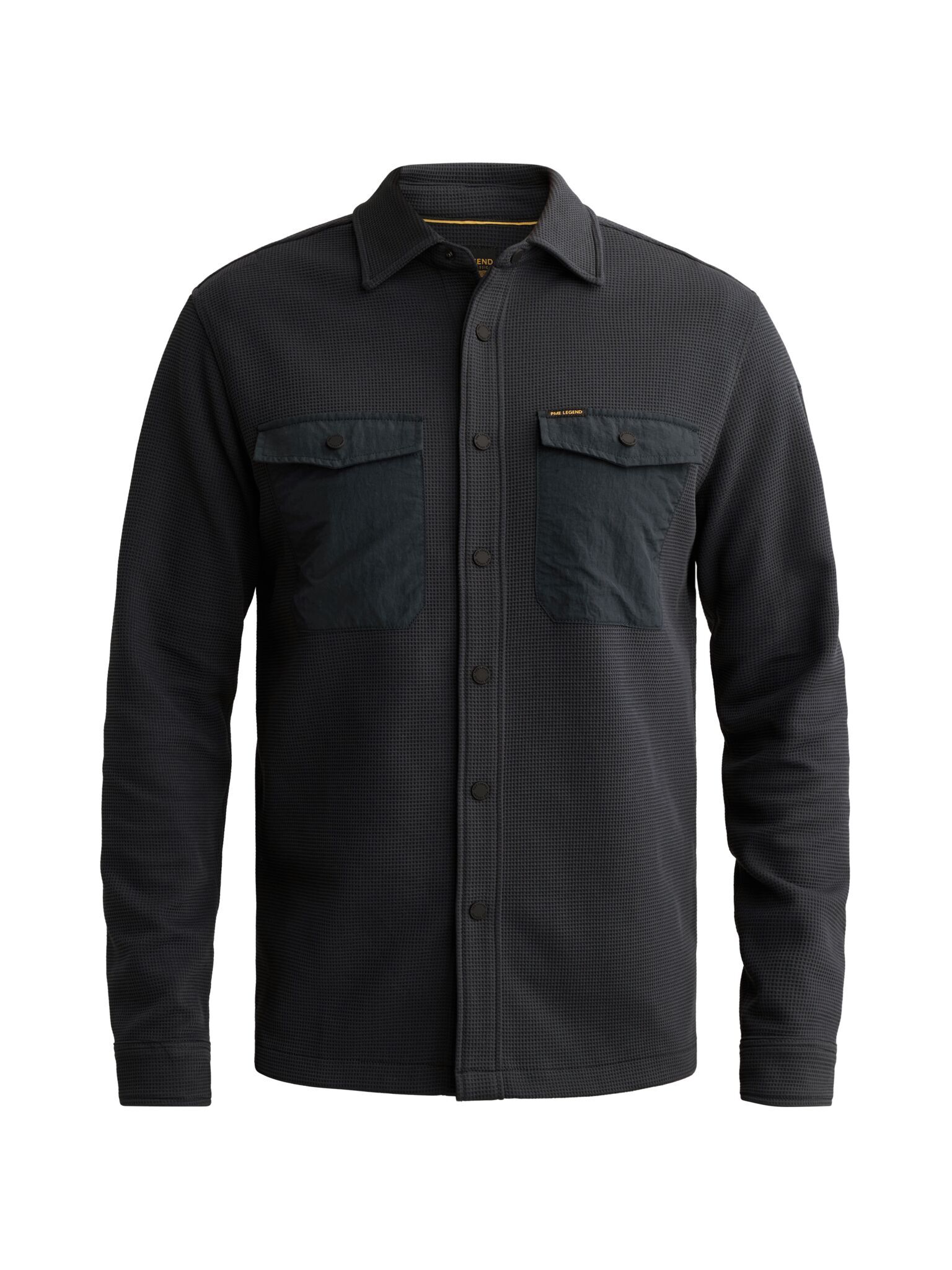 Pme Legend Overhemd Waffle Jersey Navy
