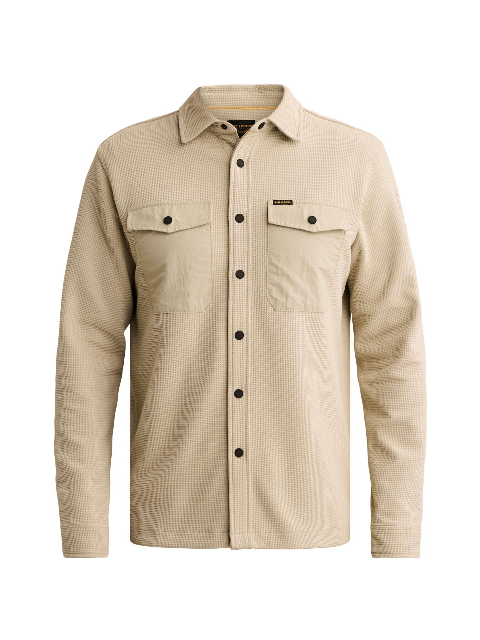 Pme Legend Overhemd Waffle Jersey Oranje