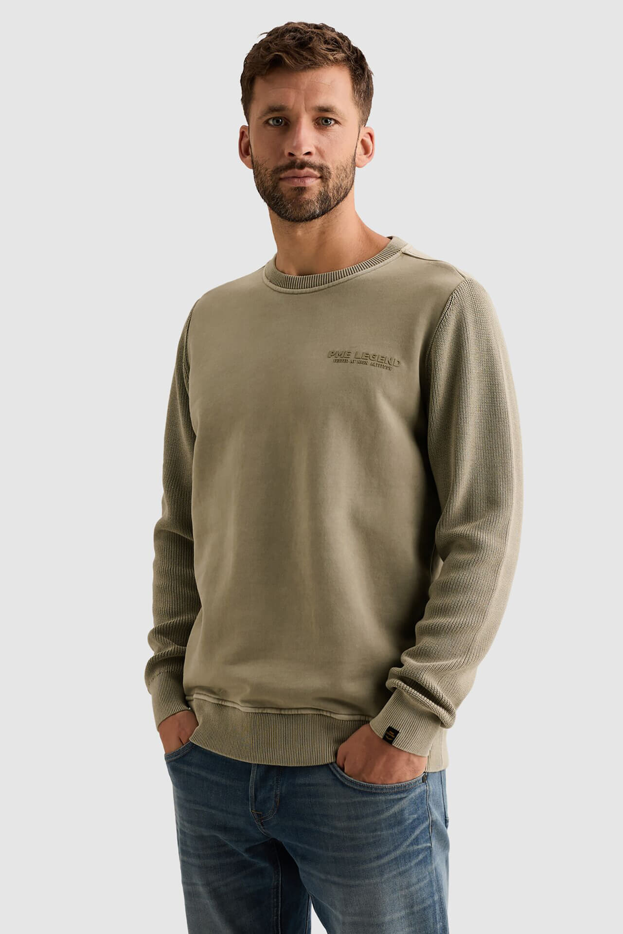 Pme Legend Crewneck sweat knit combination Oranje