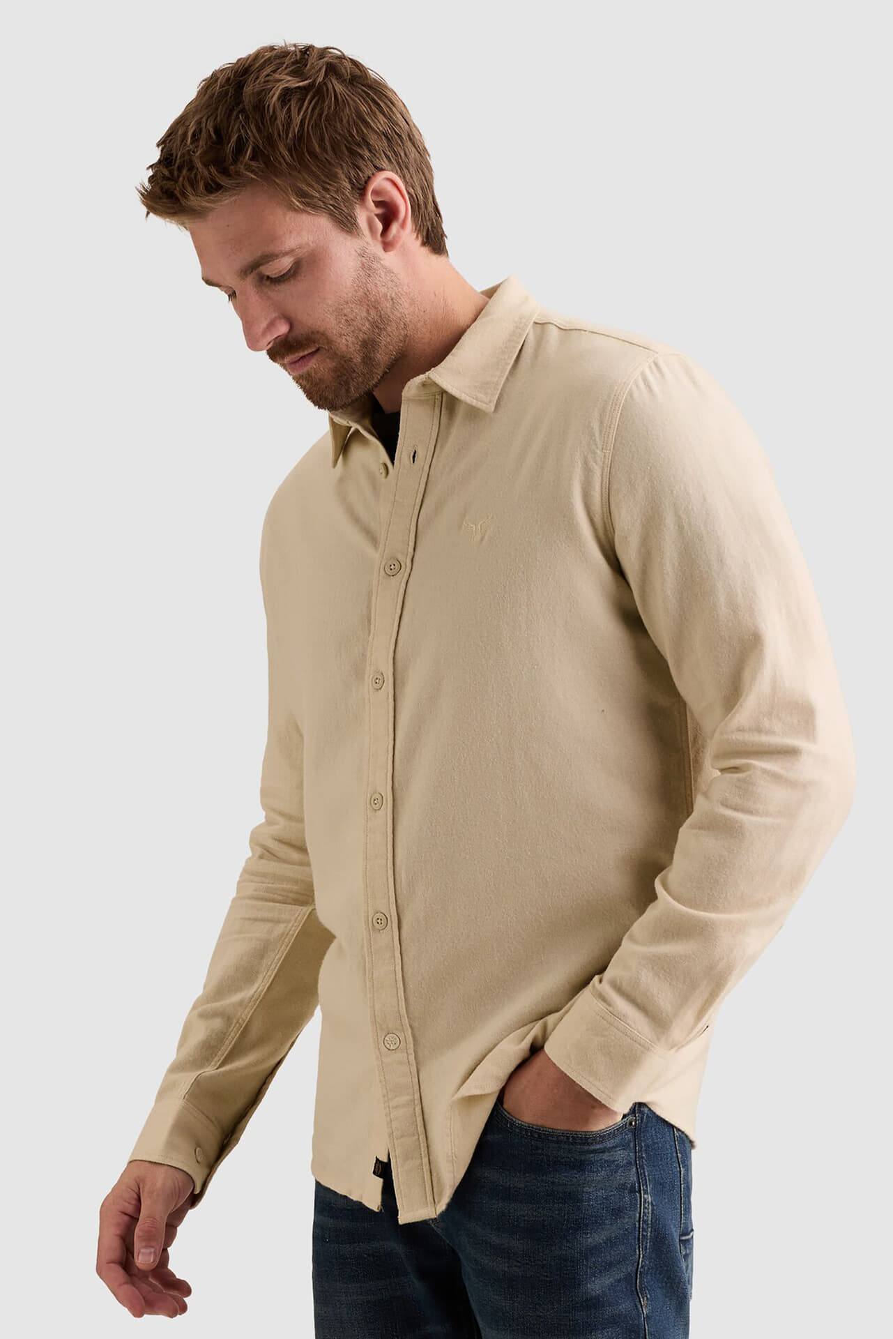 Pme Legend Long sleeve shirt Yarn dye Beige