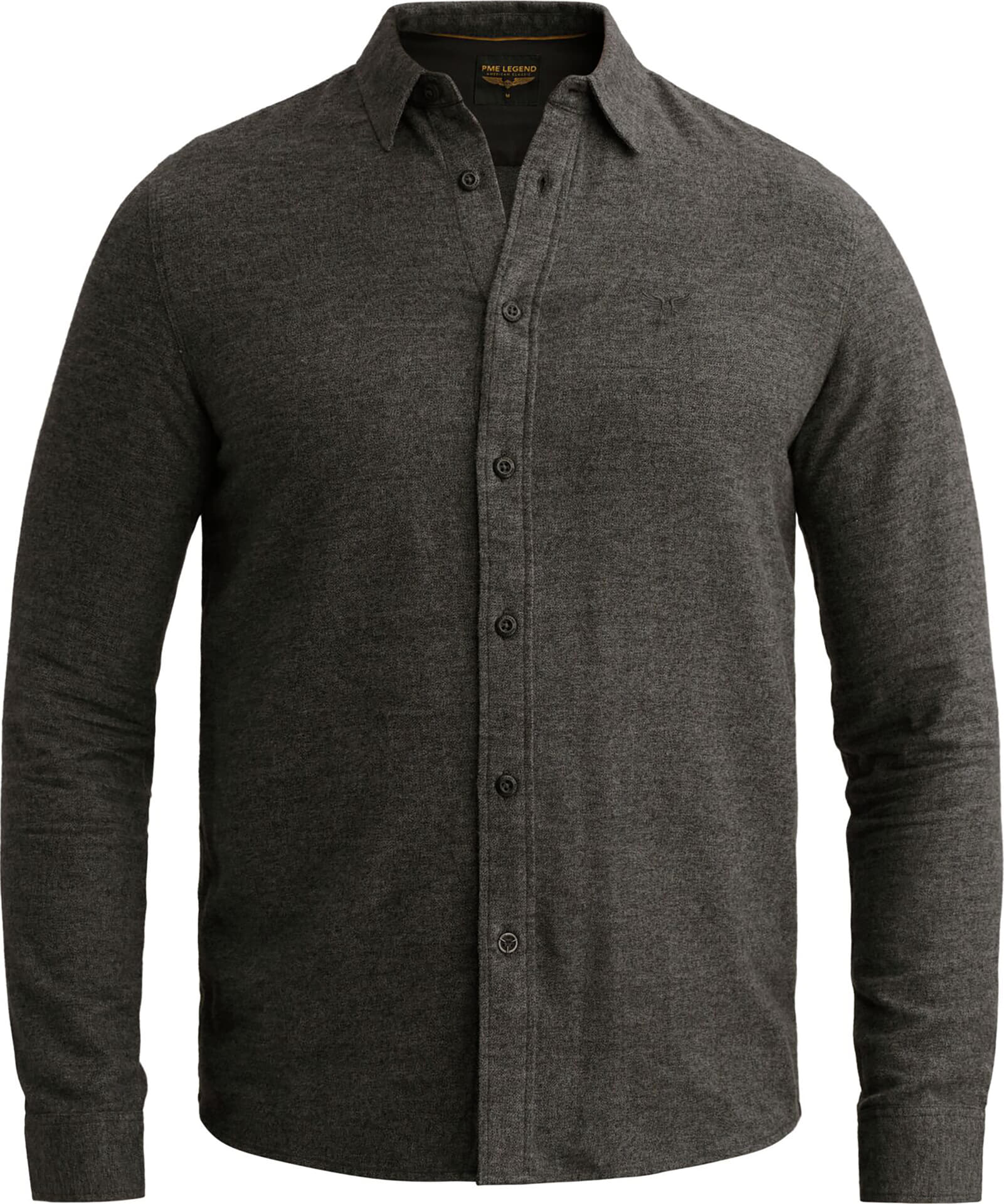 Pme Legend Long sleeve shirt Yarn dye Zwart