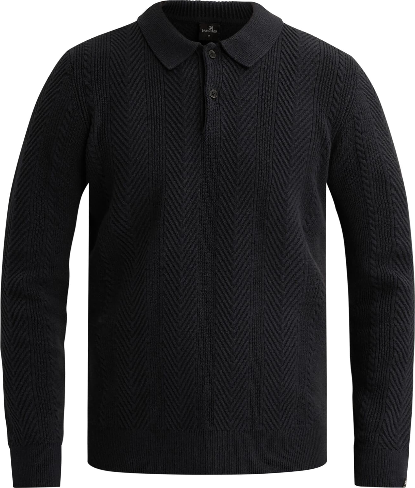 Vanguard Trui Half button collar cotton blend st Indigo