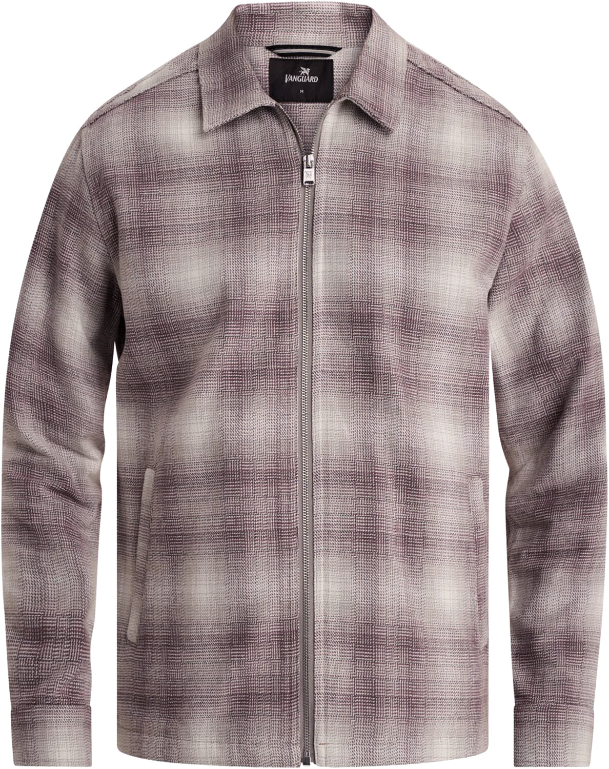 Vanguard Overhemd Long Sleeve Shirt Brushed Structur Taupe