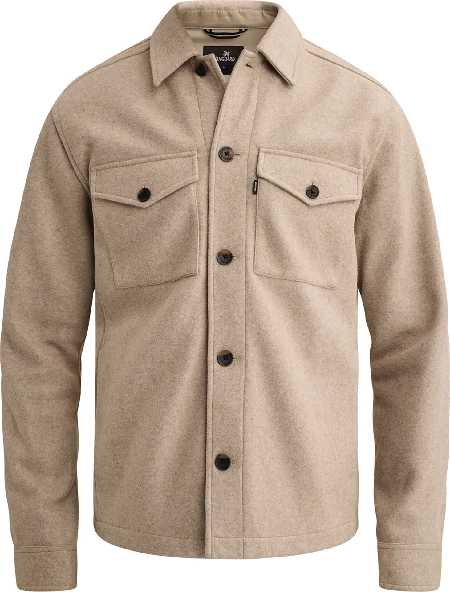 Vanguard Overshirt Long sleeve Woolblend Taupe