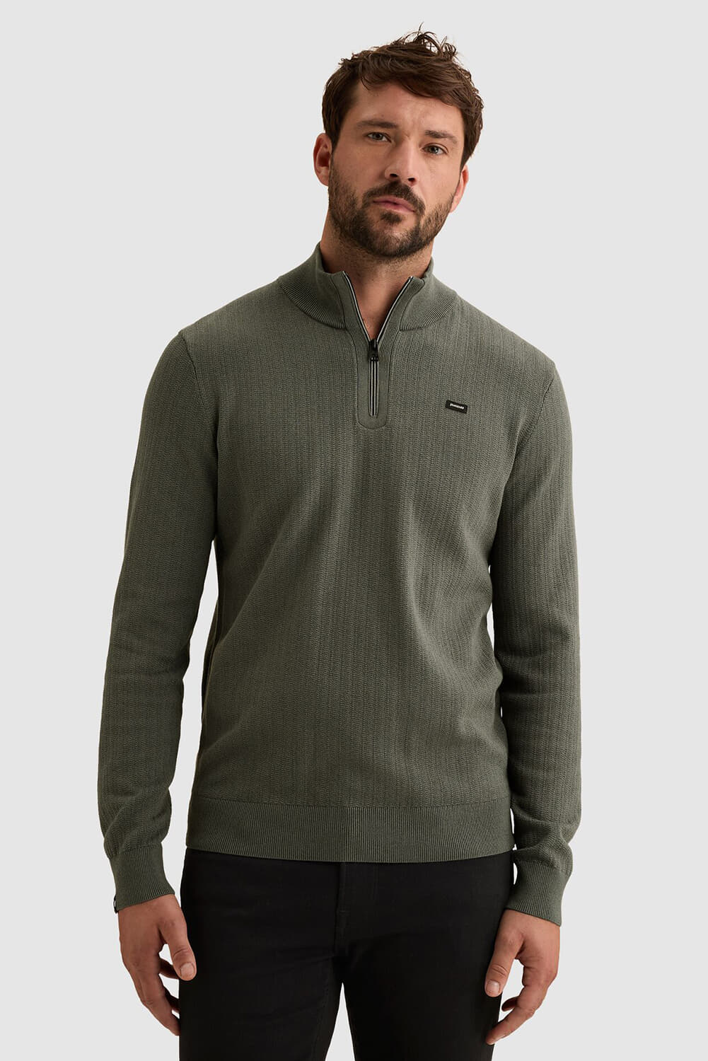 Vanguard Trui Half Zip Collar Gentleman's  Antraciet