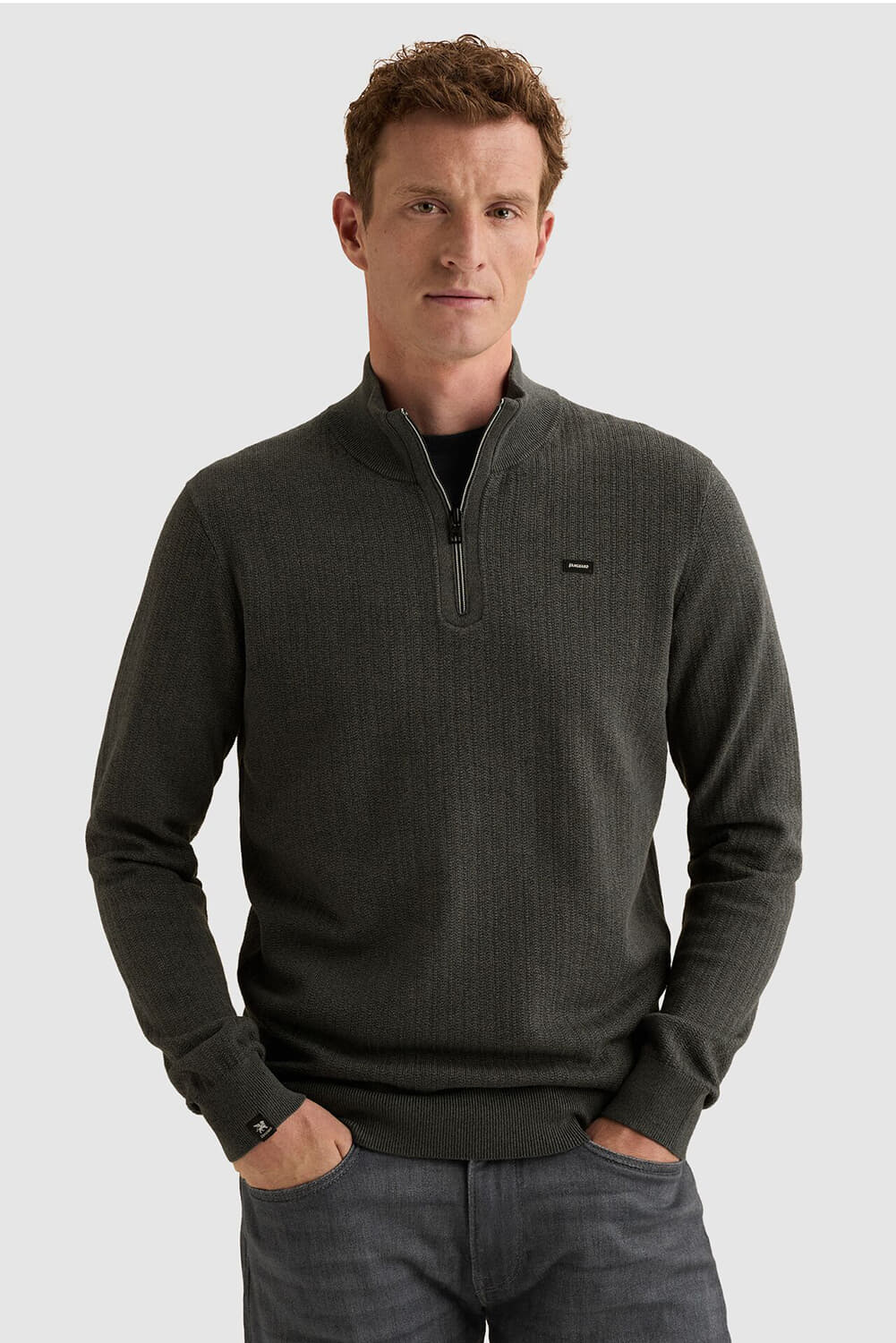 Vanguard Trui Half Zip Collar Gentleman's  Grijsblauw