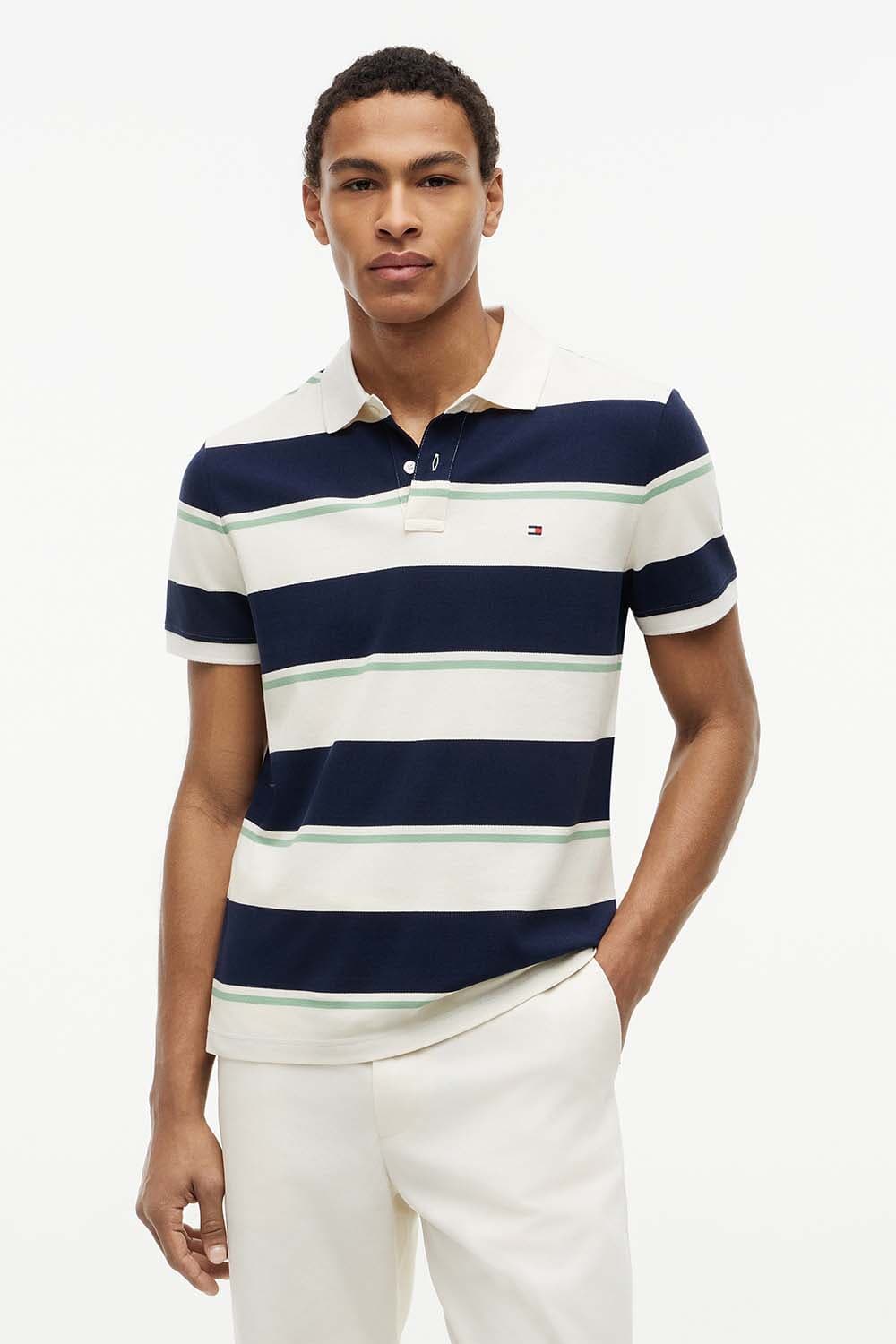 Tommy Hilfiger Polo Stripe Blauw