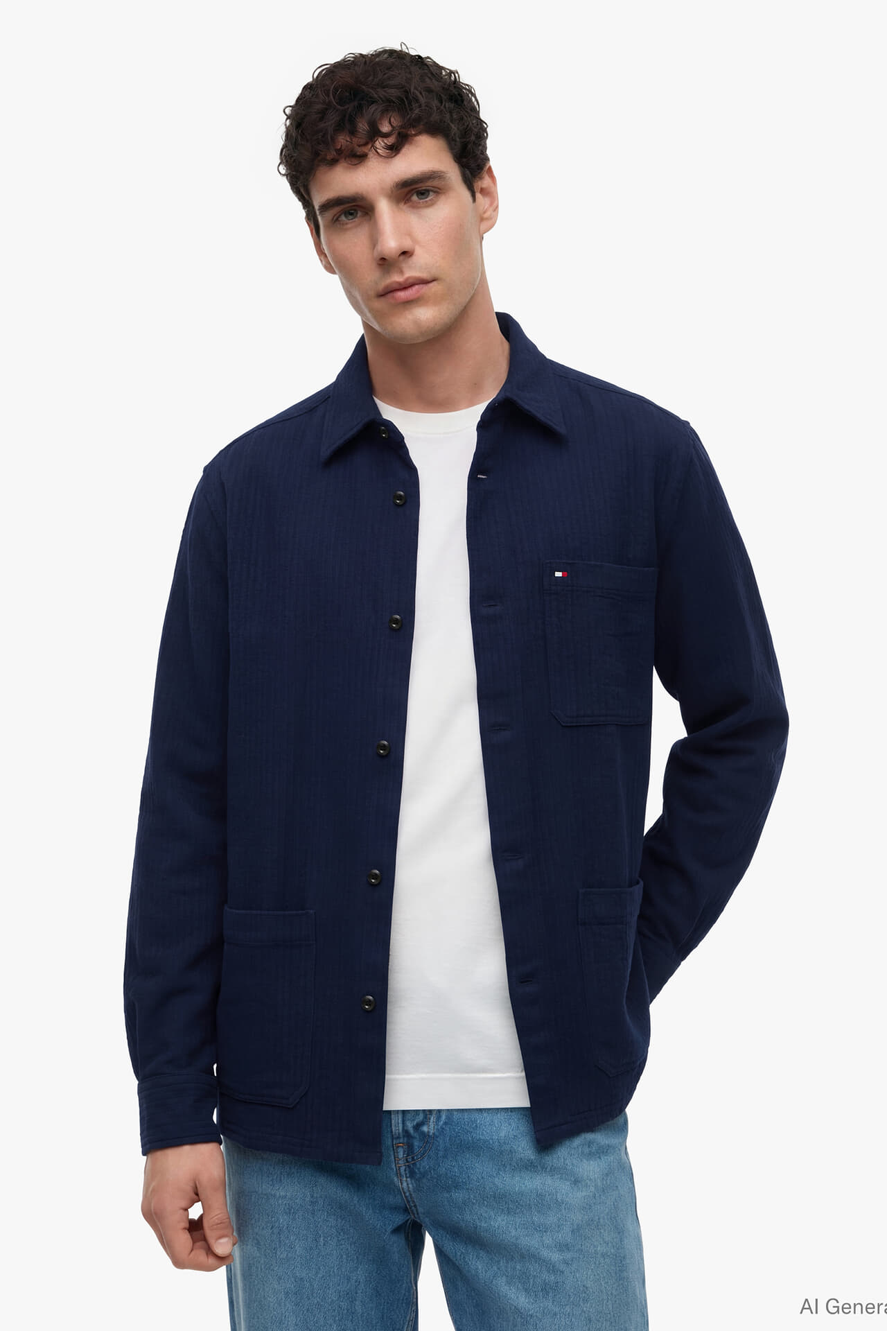 Tommy Hilfiger Overshirt lyocell Navy