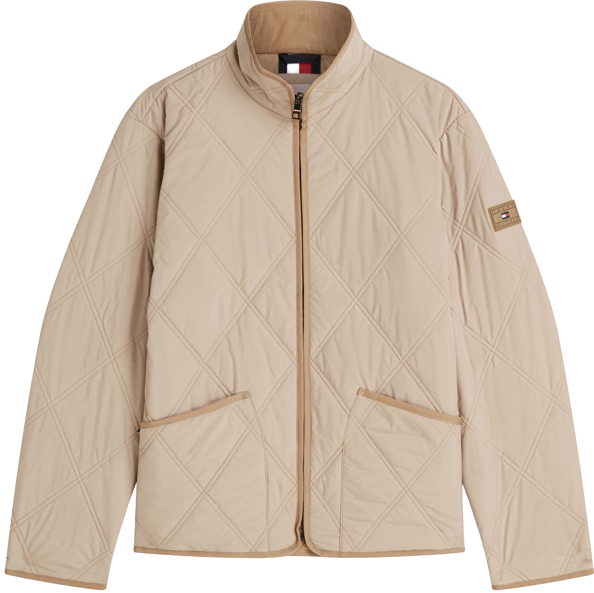 Tommy Hilfiger Gewatteerde Jas Diamond quilt Kaki