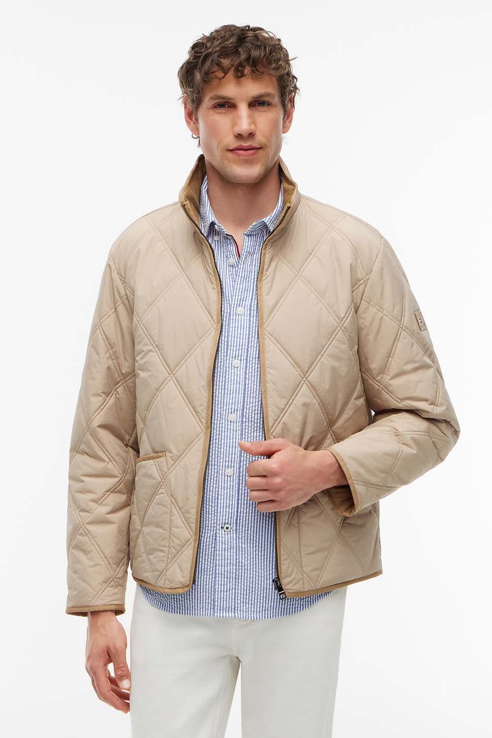 Tommy Hilfiger Gewatteerde Jas Diamond quilt Kaki