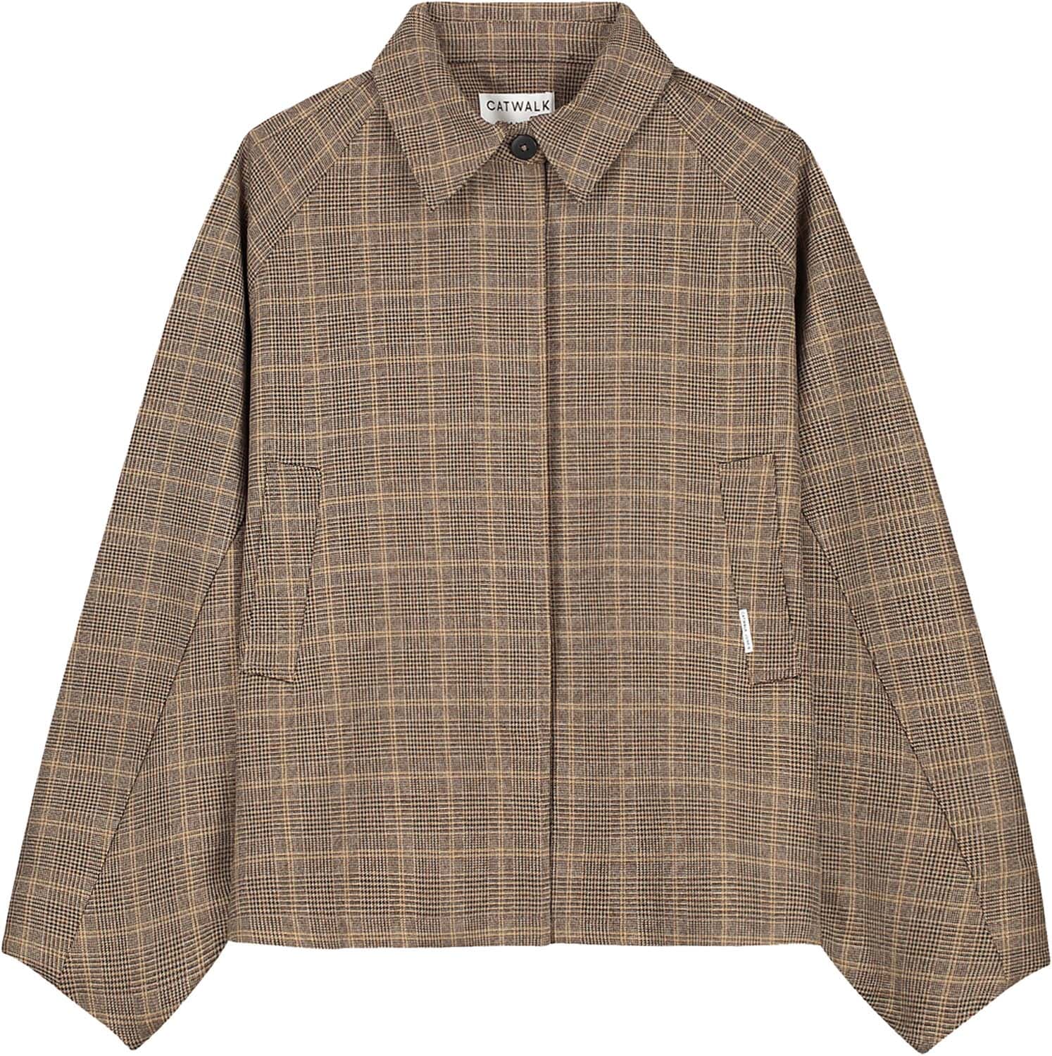 Catwalk Junkie Jas Check cape Bruin