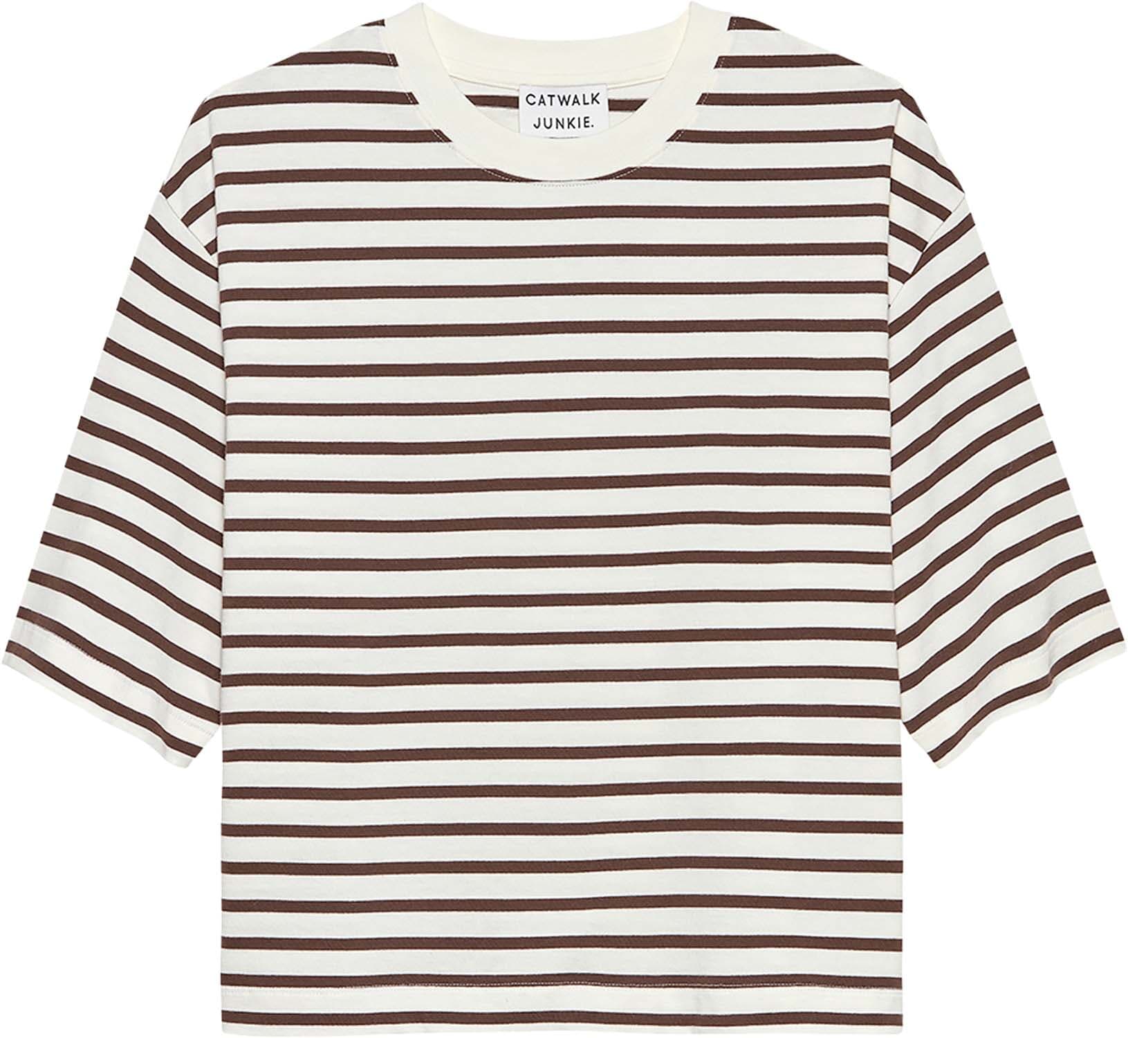 Catwalk Junkie T- shirt Striped Loose fit Bruin