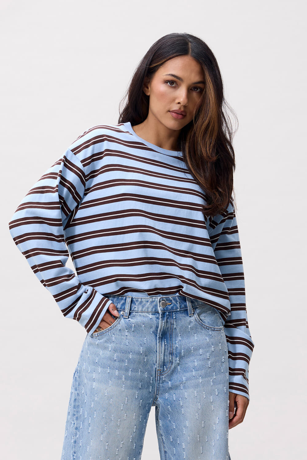 Catwalk Junkie Striped long sleeve Jeans Light