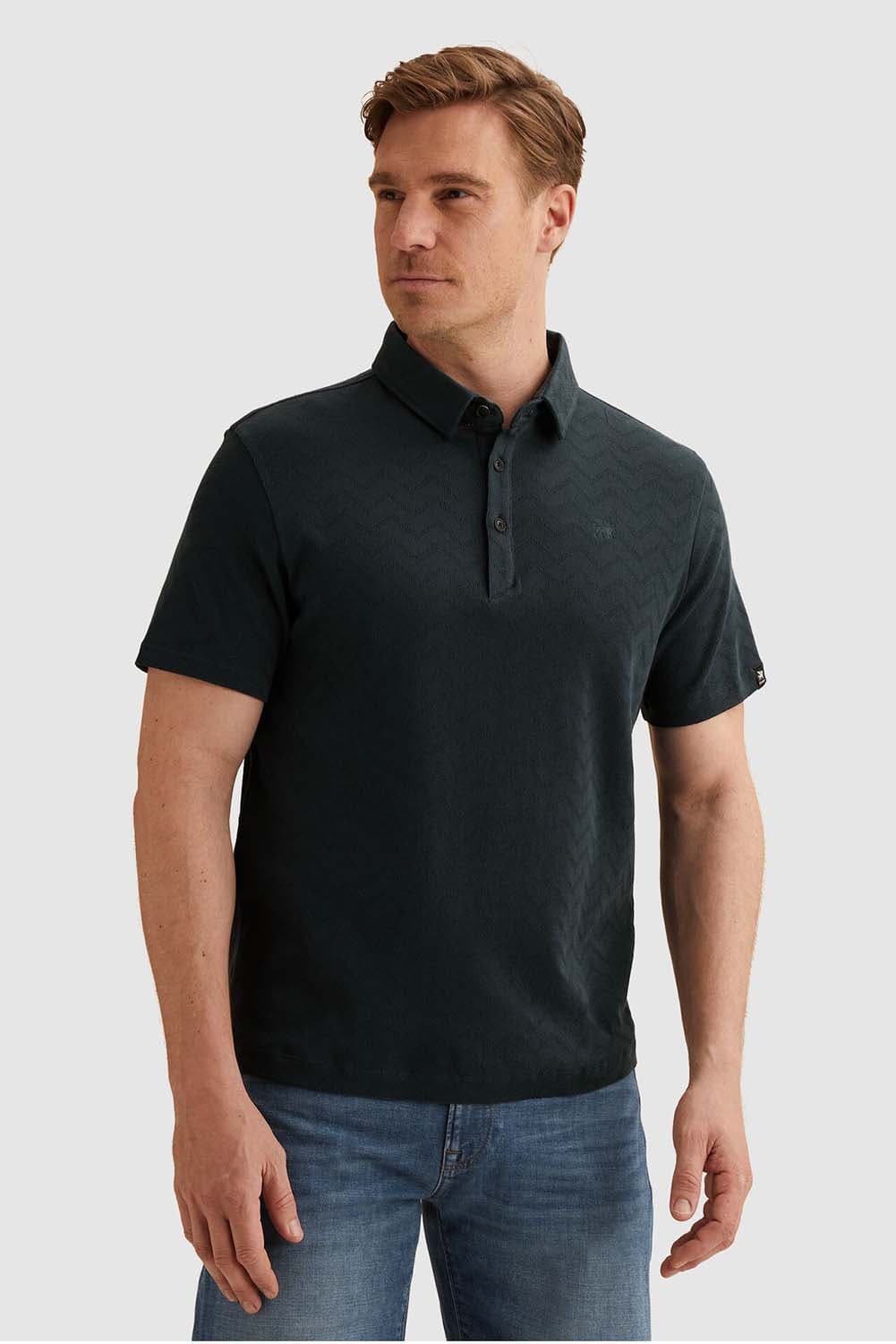 Vanguard Polo van jersey met jacquardpatroon Blauw
