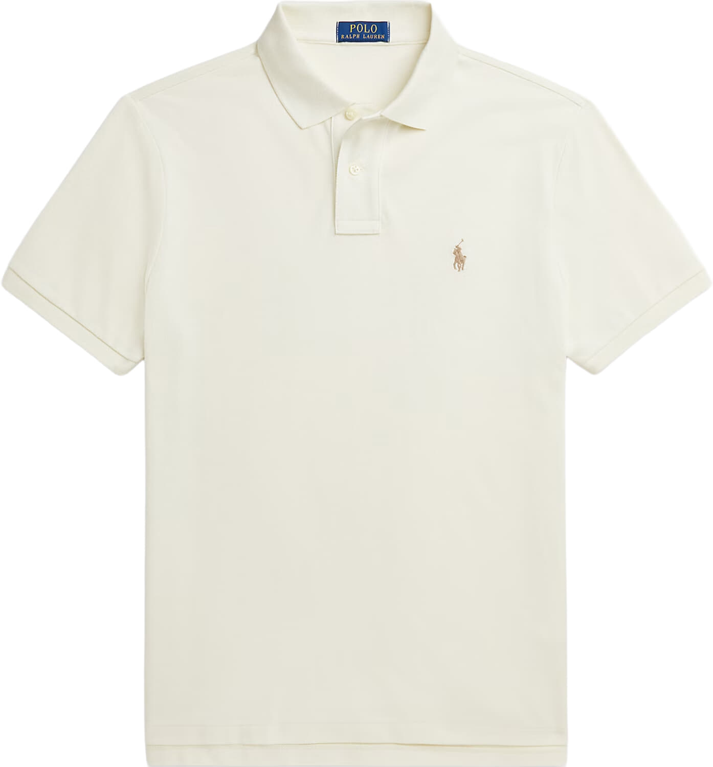 Polo Ralph Lauren pique polo custom slim Crème