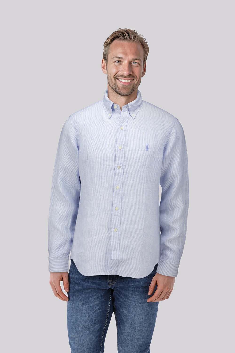 Polo Ralph Lauren Overhemd Custom Fit Blauw