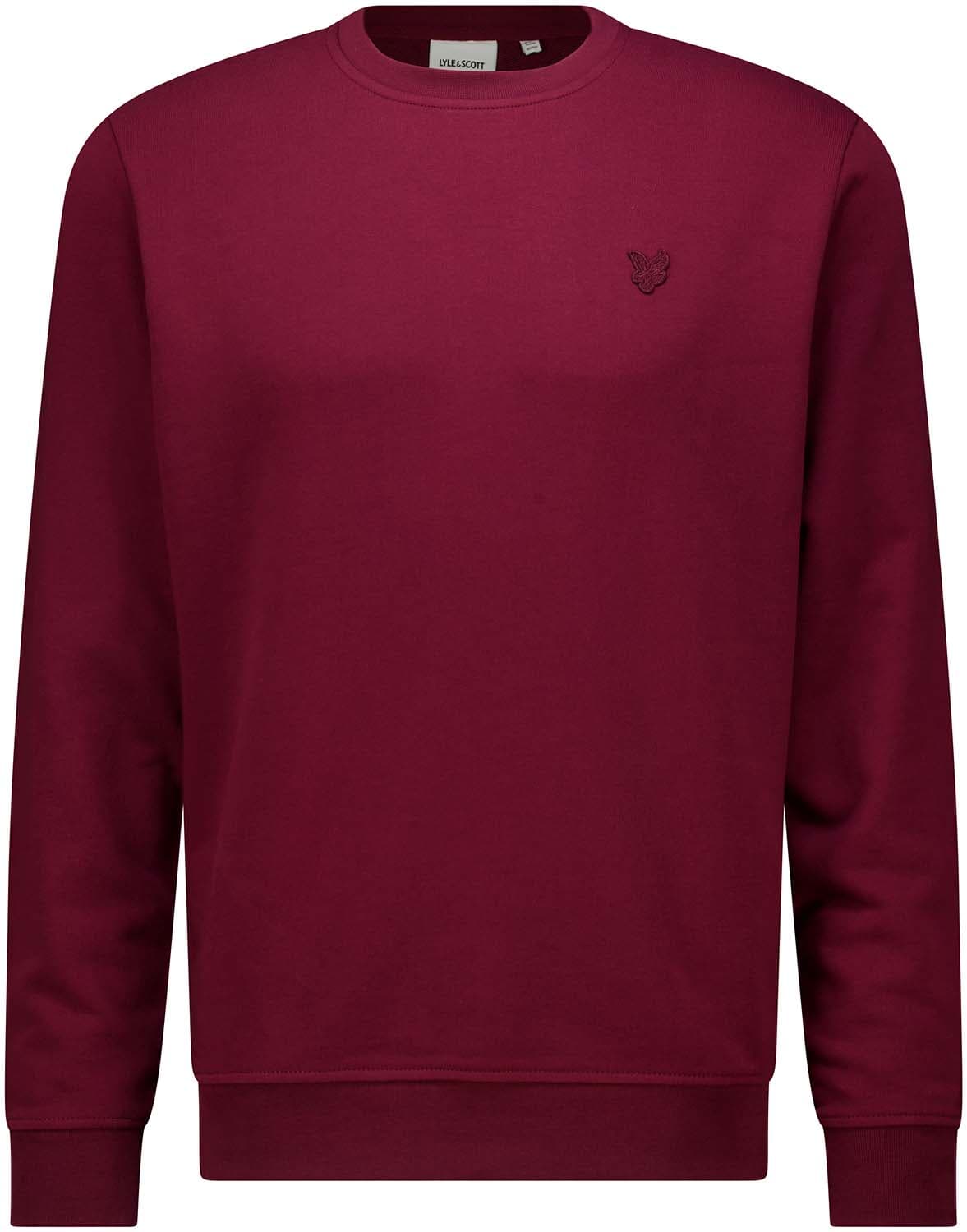 Lyle & Scott Sweater met ronde hals van superfijn katoen Bordeaux Rood